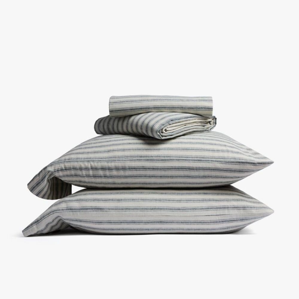 Parachute and Target Blue and White Striped Pillowcase and Sheet Set